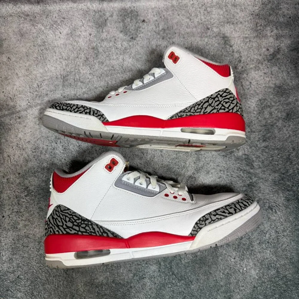 Size 9.5 | Jordan 3 Fire Red No Box| Pre-Owned - Picture 5 of 8